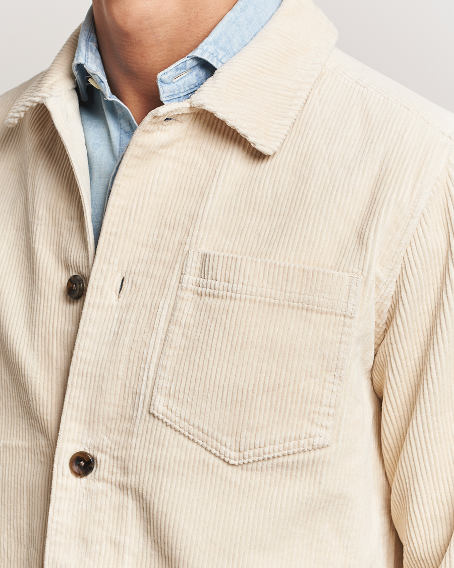 Hombres | Camisas | LES DEUX | Layton Corduroy Overshirt Ivory