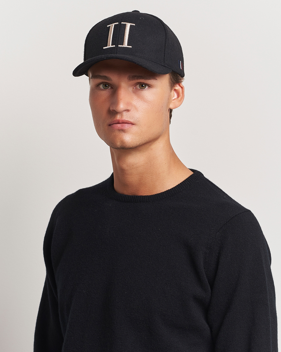 Hombres | Les Deux Encore Wool Baseball Cap Black/Ivory | LES DEUX | Encore Wool Baseball Cap Black/Ivory