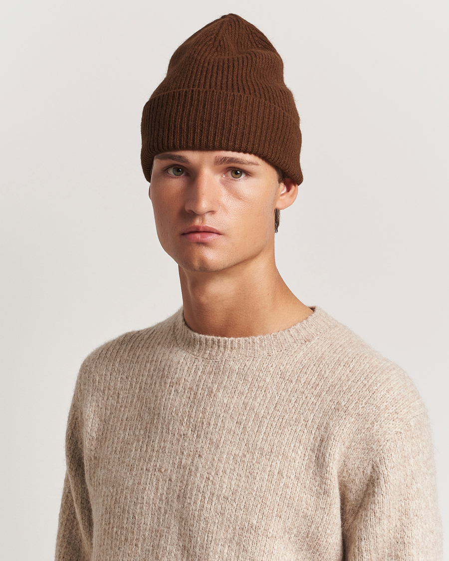 Hombres | Gorros | Le Bonnet | Lambswool/Caregora Beanie Walnut