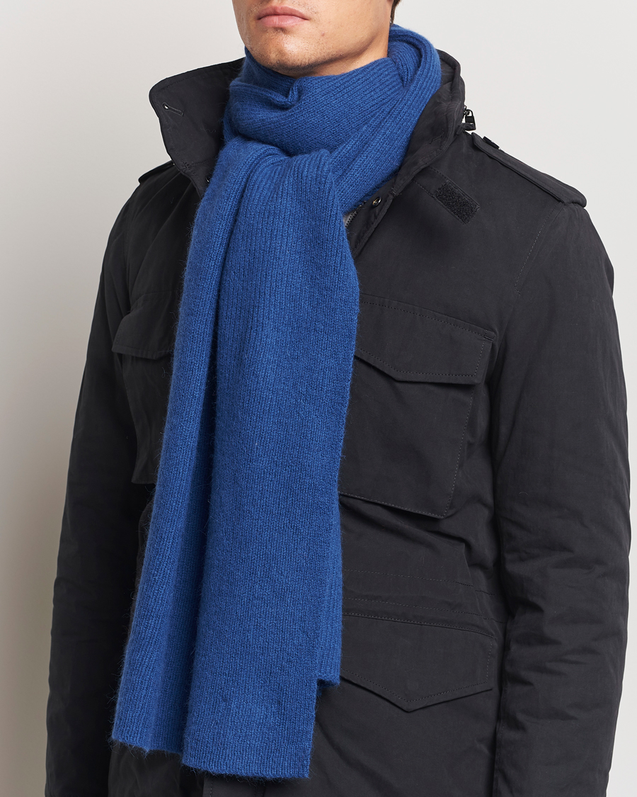 Hombres | Bufandas | Le Bonnet | Lambswool/Caregora Scarf Marin