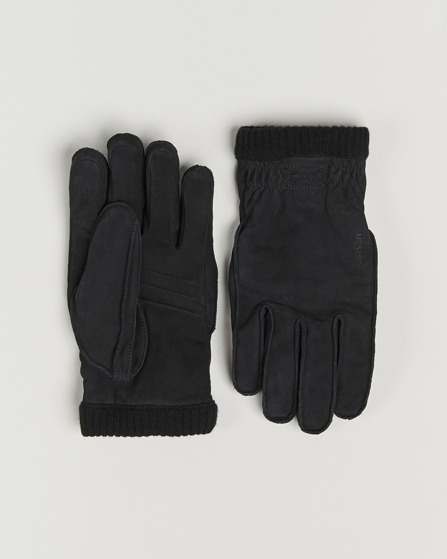Hombres | Hestra Joar Primaloft Lined Nubuck Glove Black | Hestra | Joar Primaloft Lined Nubuck Glove Black