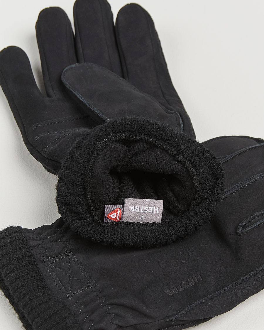 Hombres | Hestra Joar Primaloft Lined Nubuck Glove Black | Hestra | Joar Primaloft Lined Nubuck Glove Black