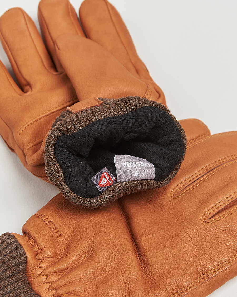 Hombres | Guantes | Hestra | Tore Deerskin Primaloft Lined Glove Cognac
