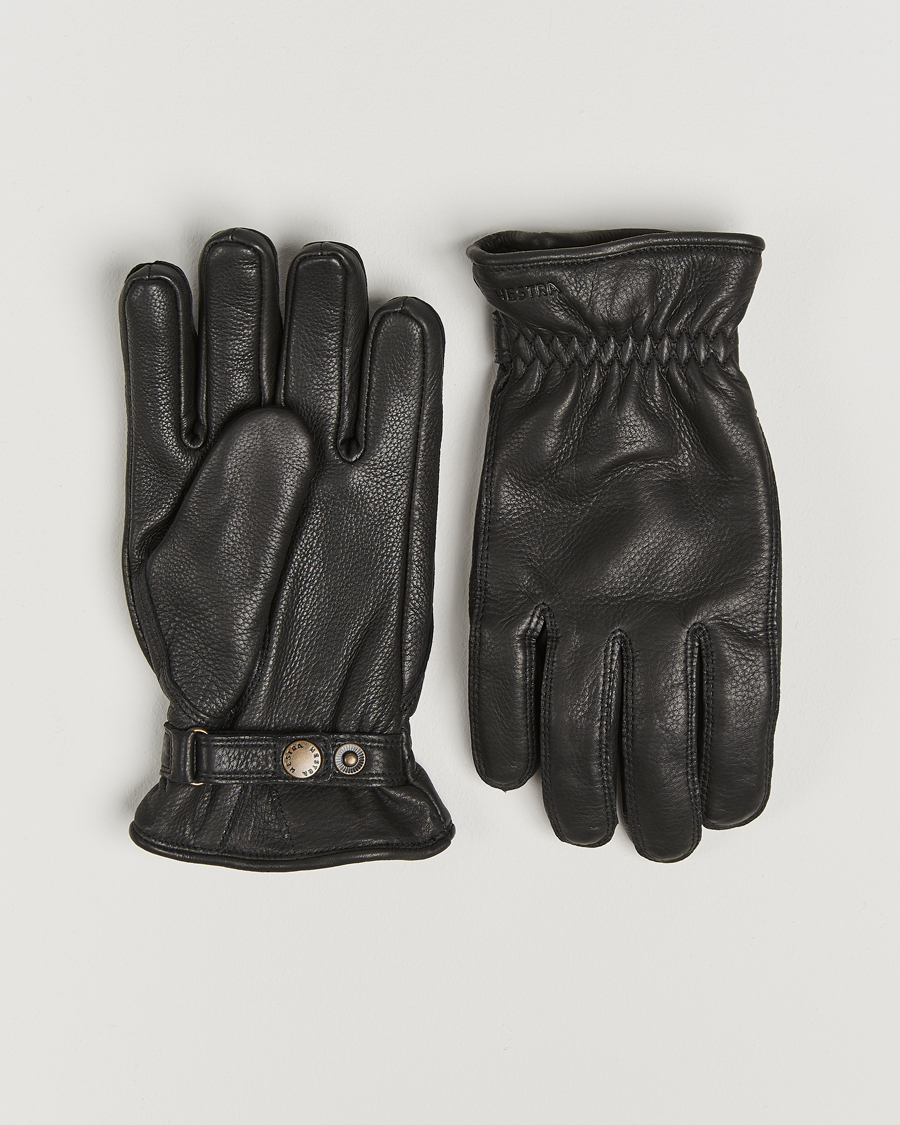Hombres | Guantes | Hestra | Burensvik Deerskin Wool Pile Glove Black