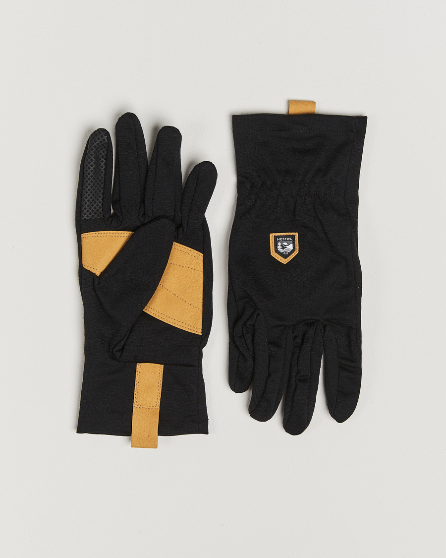 Hombres | Hestra Merino Windwool Liner Glove Black | Hestra | Merino Windwool Liner Glove Black