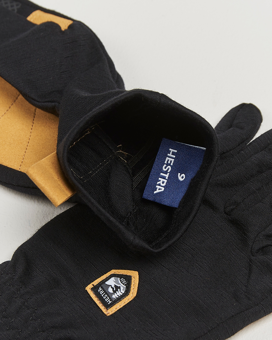 Hombres | Hestra Merino Windwool Liner Glove Black | Hestra | Merino Windwool Liner Glove Black