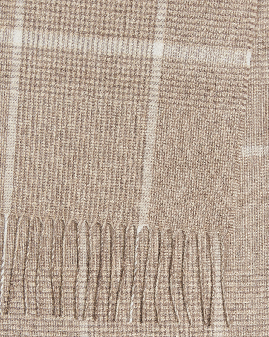 Hombres | Piacenza Cashmere Cashmere/Silk Overcheck Scarf Beige | Piacenza Cashmere | Cashmere/Silk Overcheck Scarf Beige
