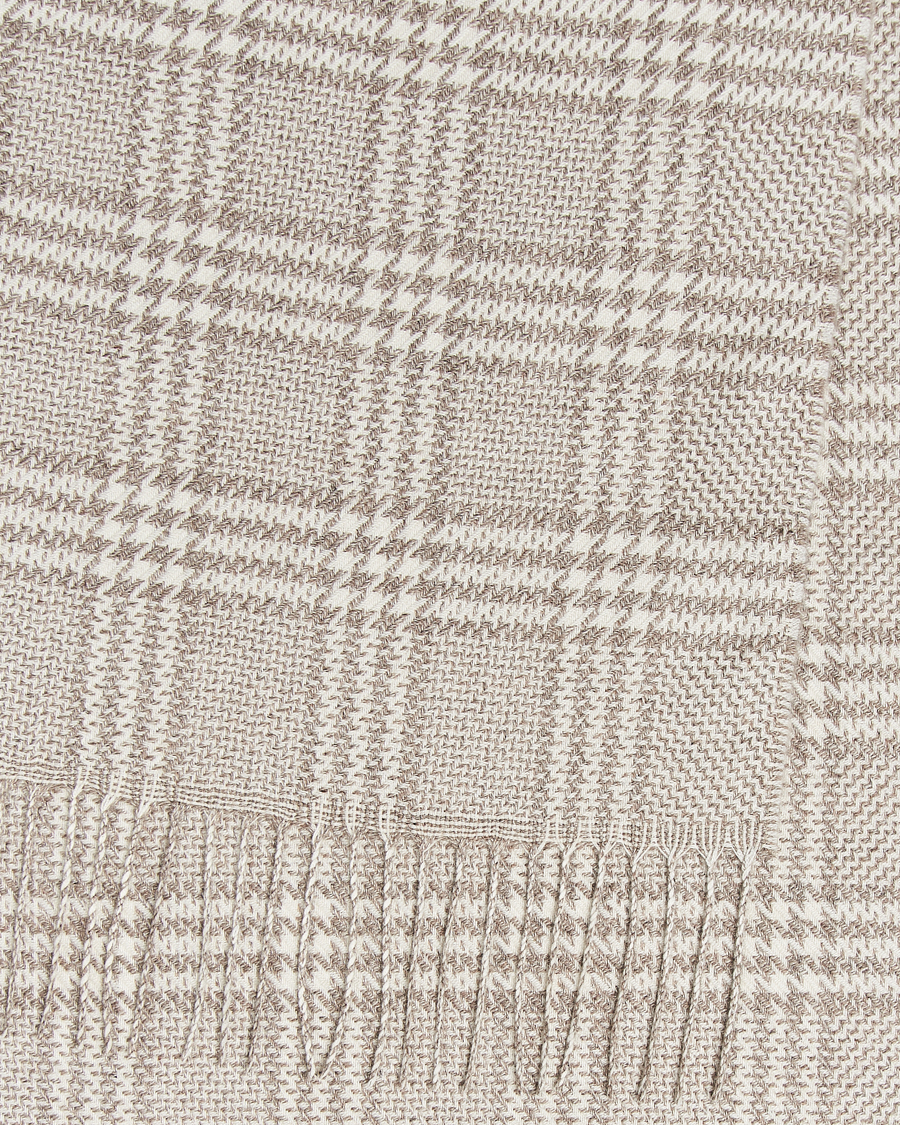 Hombres | Piacenza Cashmere Cashmere/Silk Houndstooth Scarf Light Beige | Piacenza Cashmere | Cashmere/Silk Houndstooth Scarf Light Beige