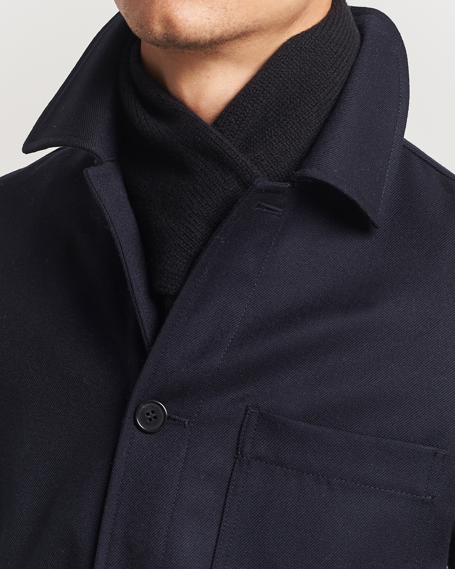 Hombres | Piacenza Cashmere Short Loop Cashmere Scarf Black | Piacenza Cashmere | Short Loop Cashmere Scarf Black