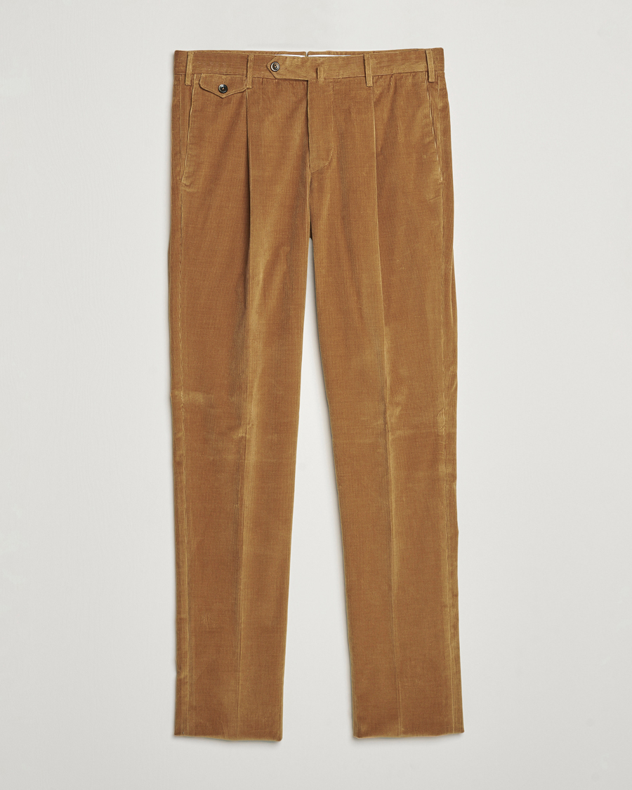 Hombres | Pantalones | PT01 | Slim Fit Corduroy Trousers Brown
