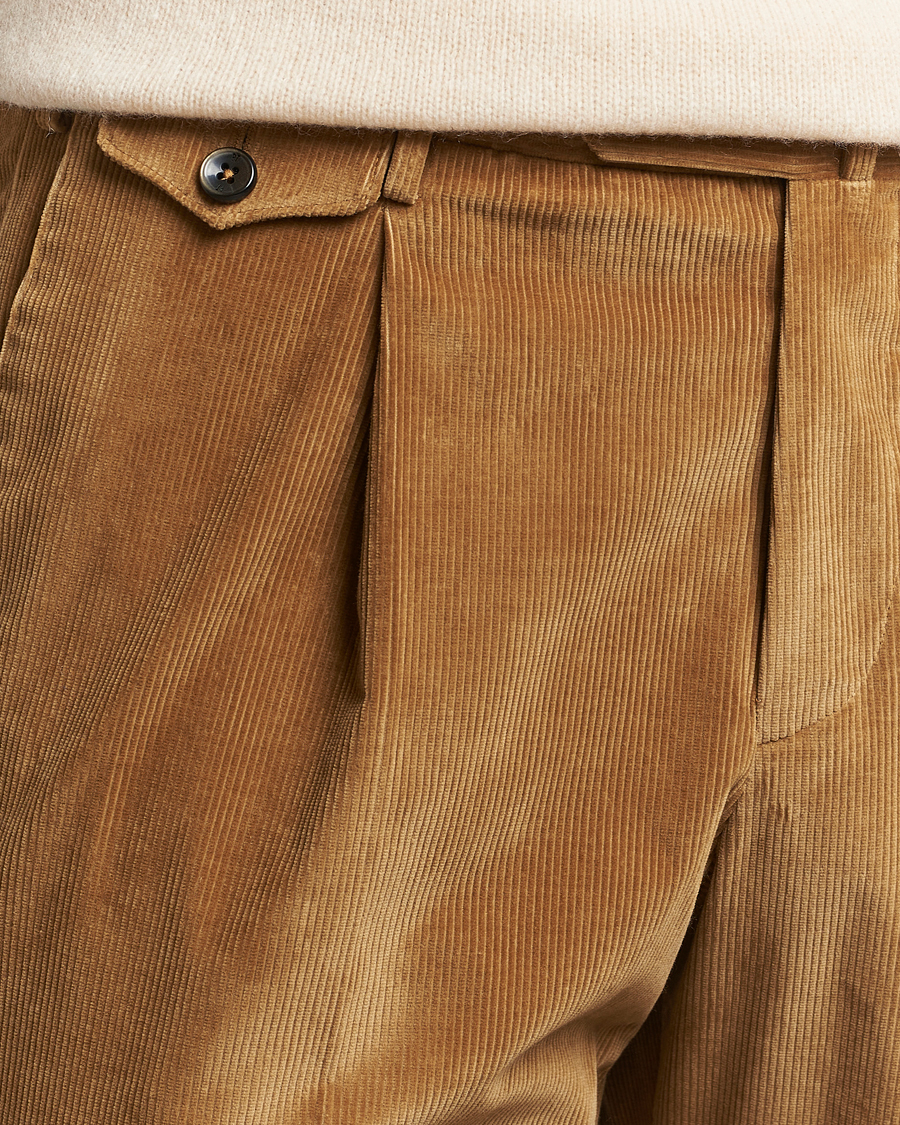 Hombres | Pantalones | PT01 | Slim Fit Corduroy Trousers Brown