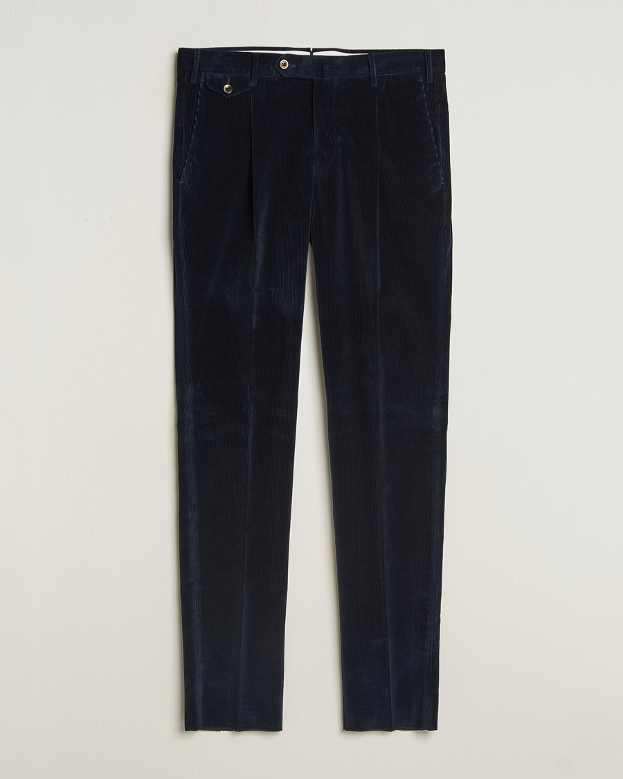 Hombres | Pantalones | PT01 | Slim Fit Corduroy Trousers Navy