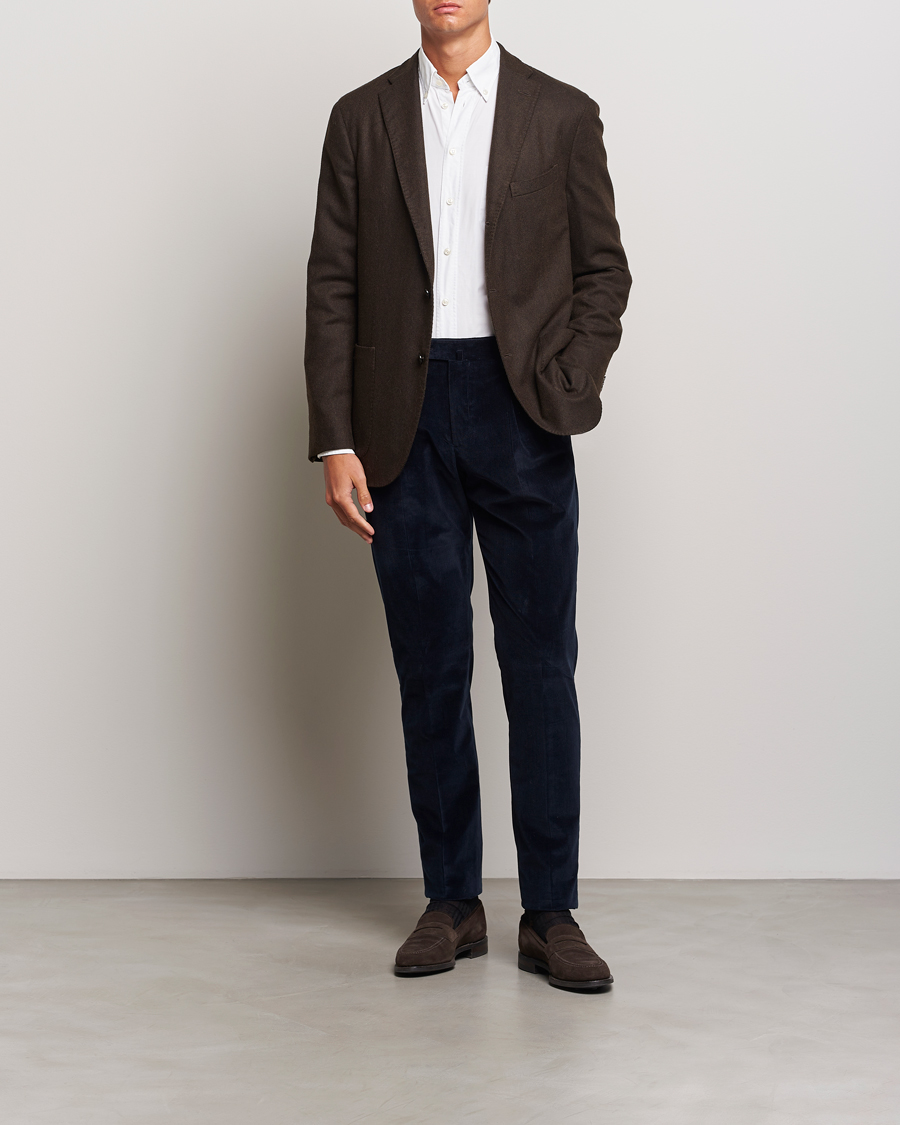 Hombres | Pantalones | PT01 | Slim Fit Corduroy Trousers Navy
