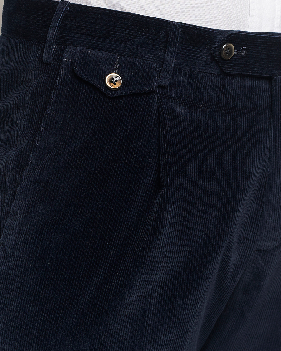 Hombres | Pantalones | PT01 | Slim Fit Corduroy Trousers Navy