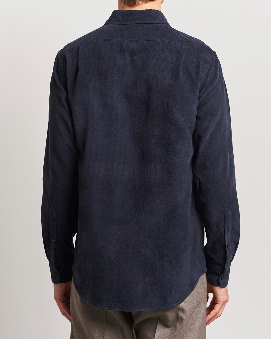 Hombres | Camisas | Ralph Lauren Purple Label | Cotton/Cashmere Corduroy Overshirt Navy