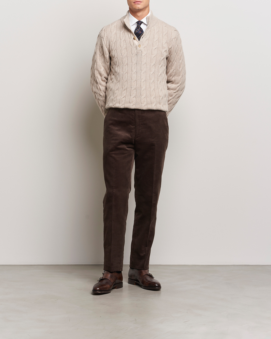 Hombres | Pantalones | Ralph Lauren Purple Label | Wale Corduroy Trousers Brown