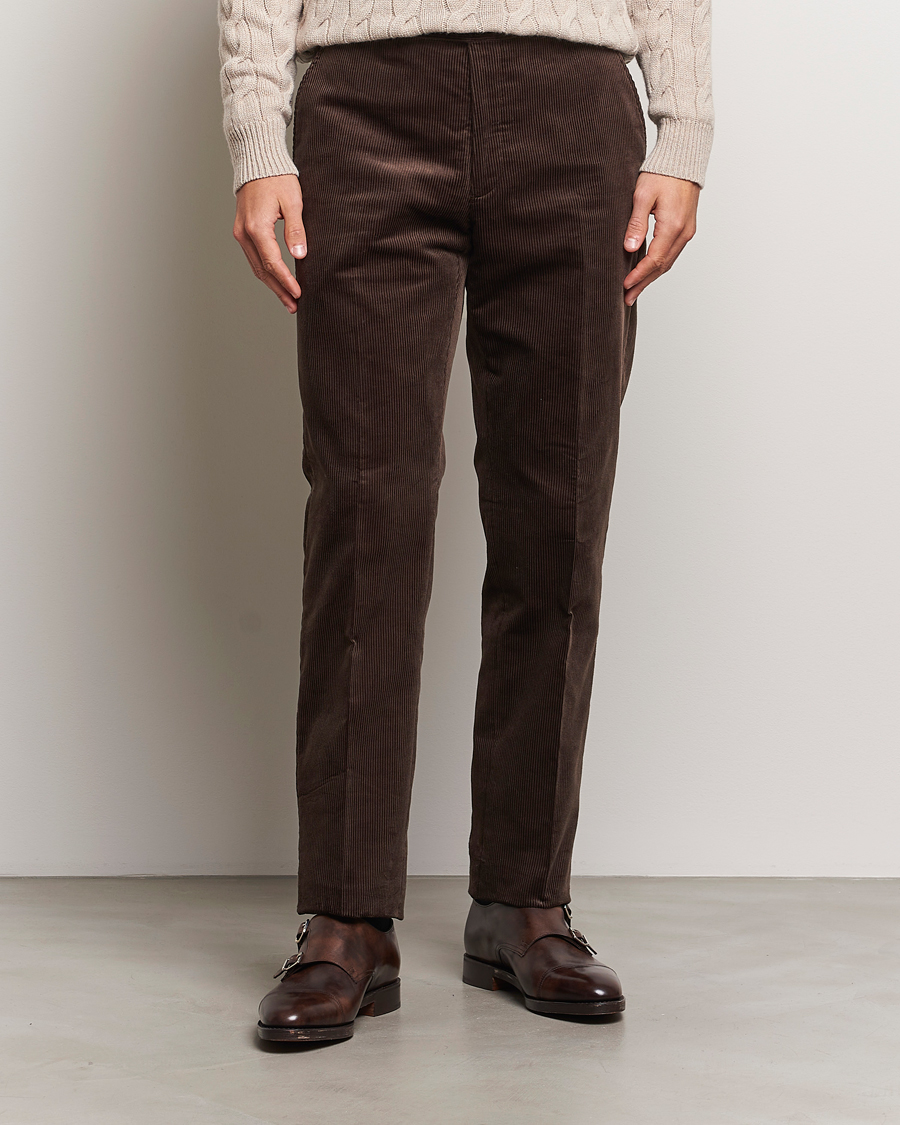 Hombres | Pantalones | Ralph Lauren Purple Label | Wale Corduroy Trousers Brown