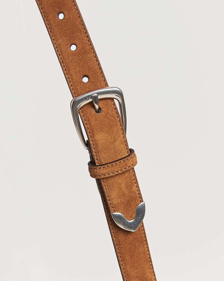 Hombres | Ralph Lauren Purple Label Western Belt Brown Suede | Ralph Lauren Purple Label | Western Belt Brown Suede