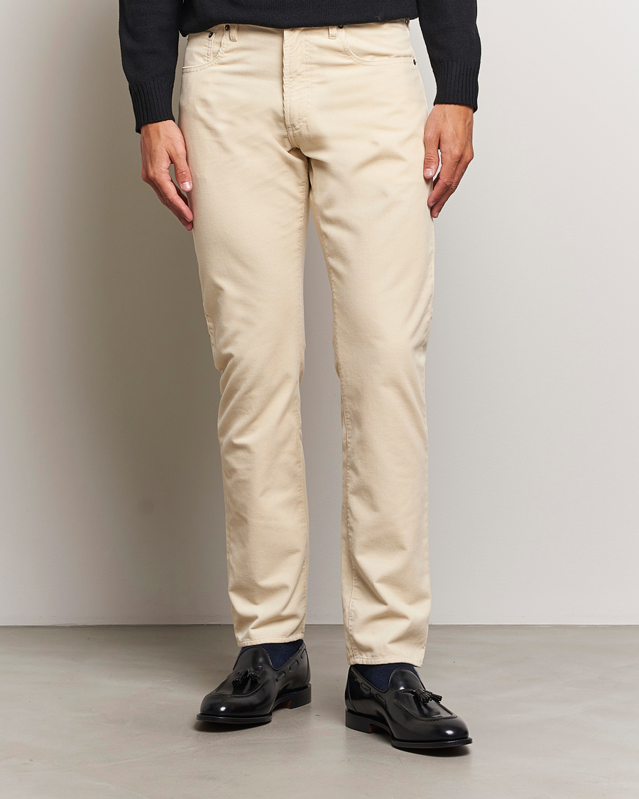 Hombres | Pantalones | Ralph Lauren Purple Label | Slim Fit 5-Pocket Corduroy Pants Cream