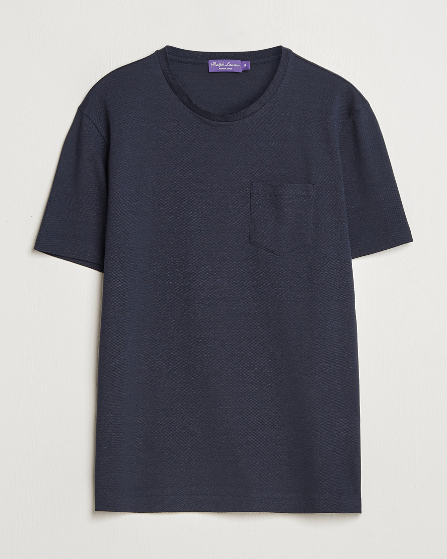 Hombres | Camisetas | Ralph Lauren Purple Label | Knitted Pocket T-Shirt Navy
