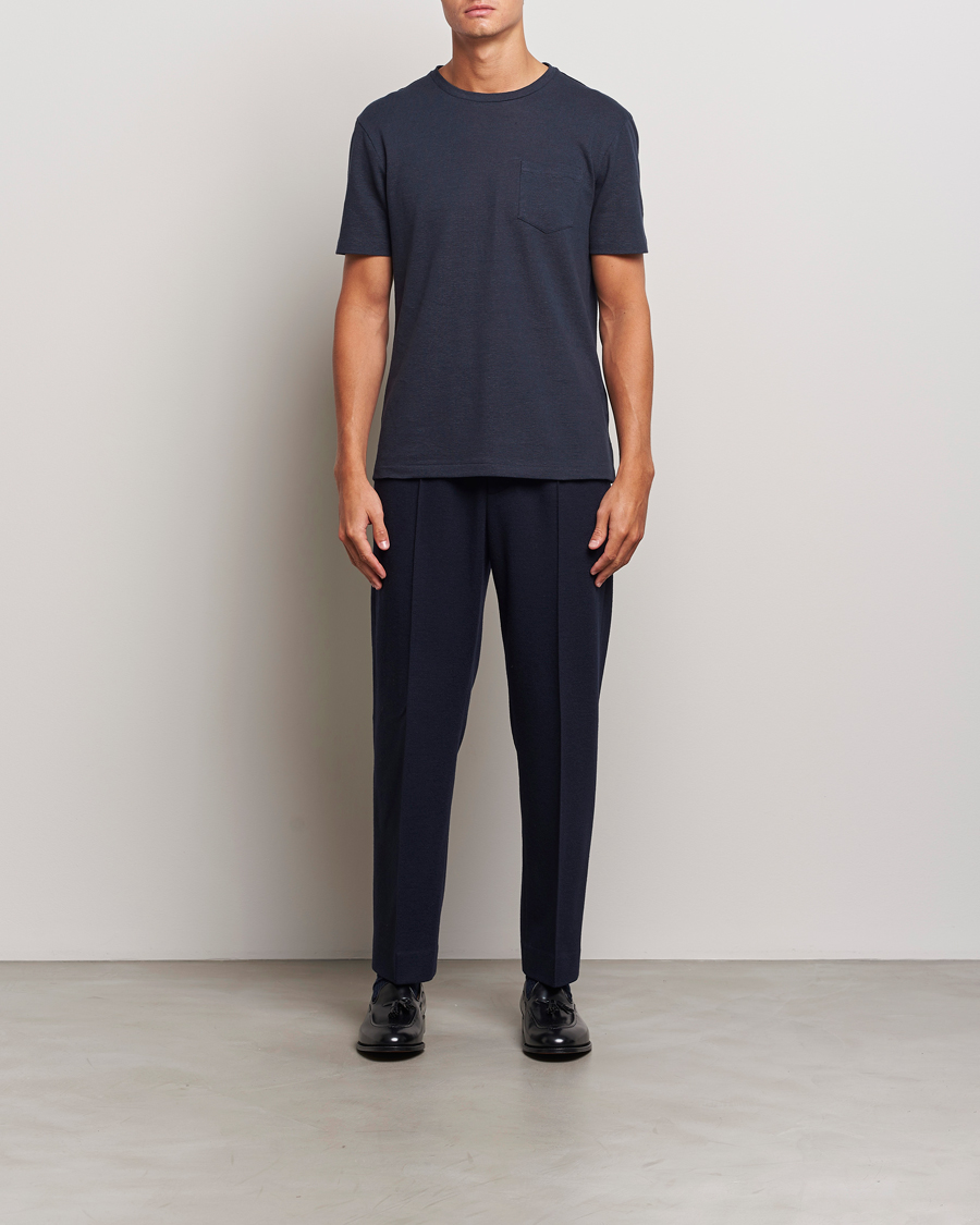 Hombres | Camisetas | Ralph Lauren Purple Label | Knitted Pocket T-Shirt Navy