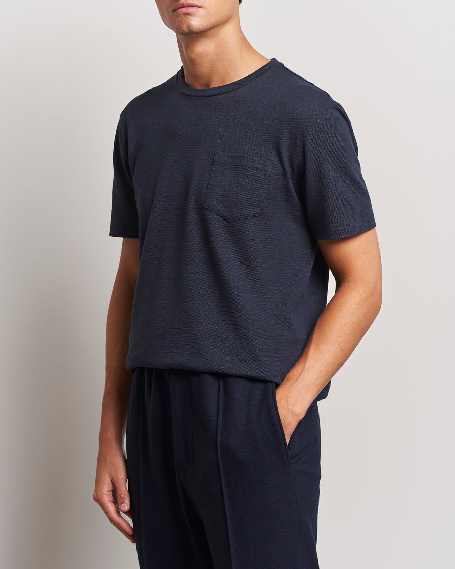 Hombres | Camisetas | Ralph Lauren Purple Label | Knitted Pocket T-Shirt Navy