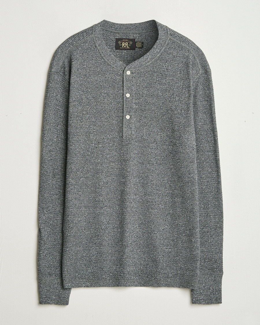 Hombres | Jerséis y prendas de punto | RRL | Long Sleeve Henley Charcoal Heather