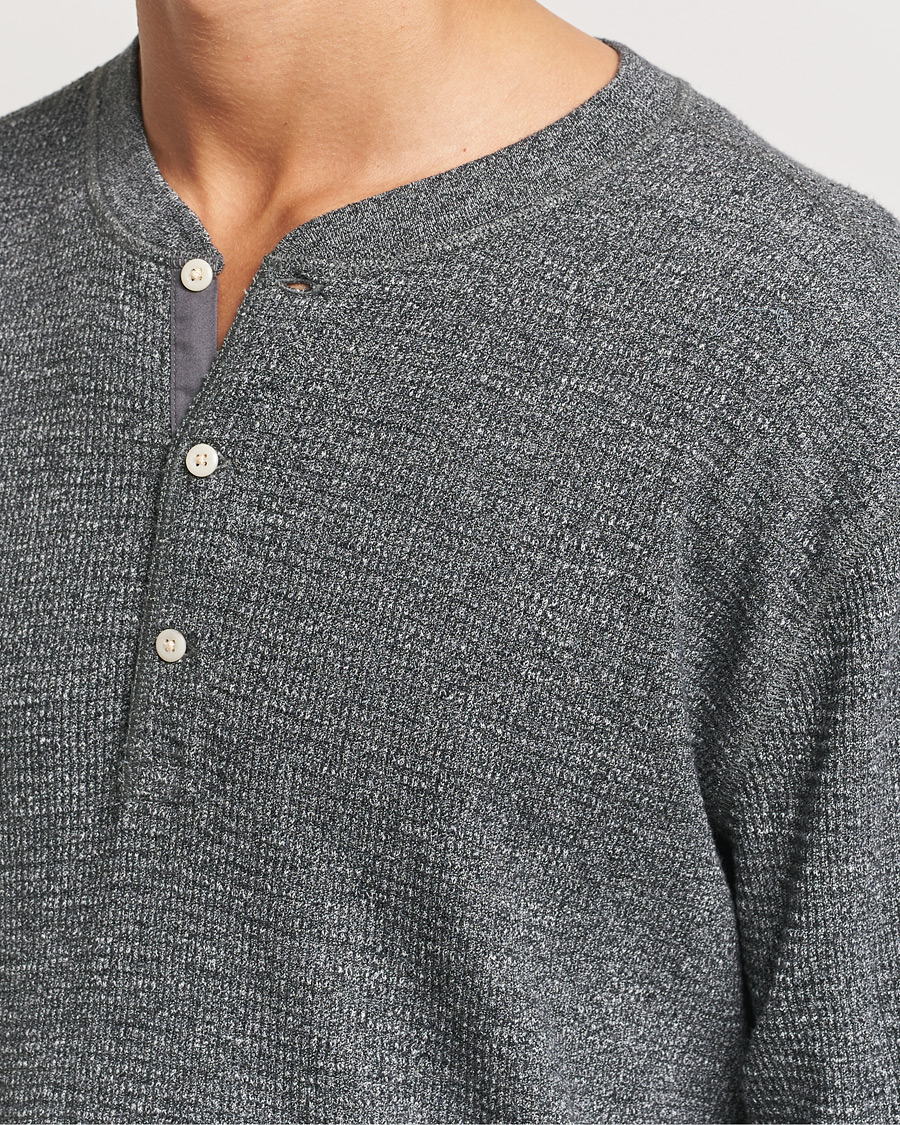 Hombres | Jerséis y prendas de punto | RRL | Long Sleeve Henley Charcoal Heather
