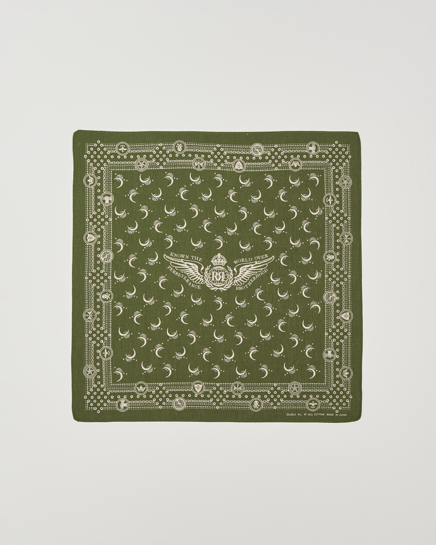 Hombres | RRL Flight Bandana Olive/Cream | RRL | Flight Bandana Olive/Cream