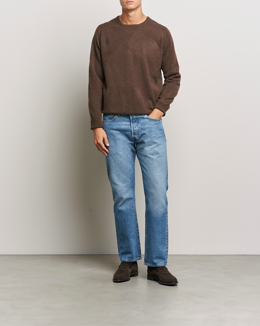 Hombres | Jerséis y prendas de punto | William Lockie | Rob Lambswool Crewneck Mocha