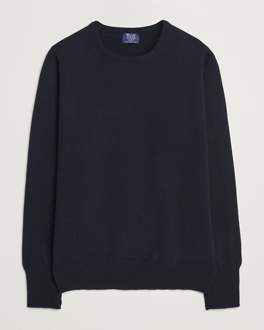 Hombres | Jerséis y prendas de punto | William Lockie | Rob Lambswool Crewneck Navy