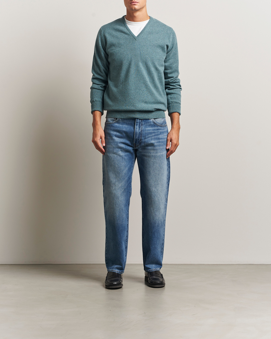 Hombres | Jerséis y prendas de punto | William Lockie | Rob Lambswool V-Neck Caspian