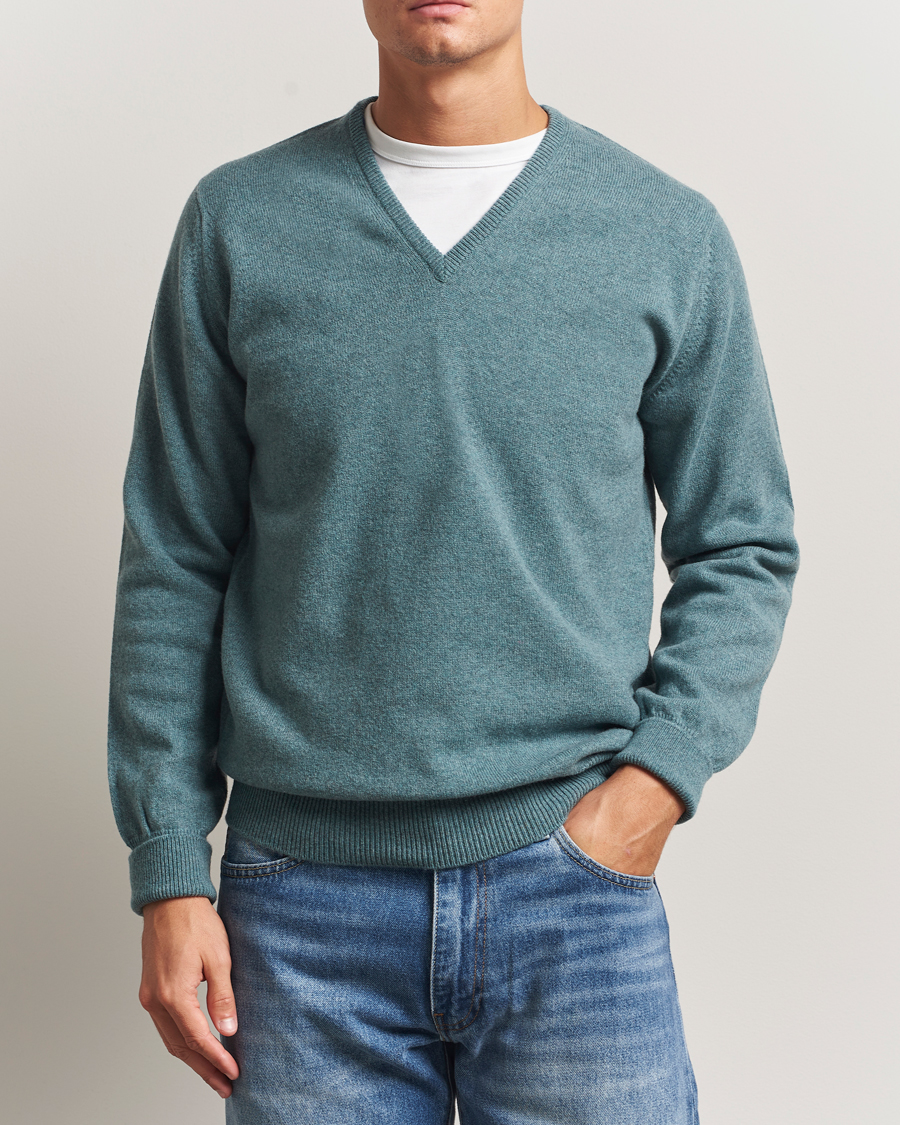 Hombres | Jerséis y prendas de punto | William Lockie | Rob Lambswool V-Neck Caspian
