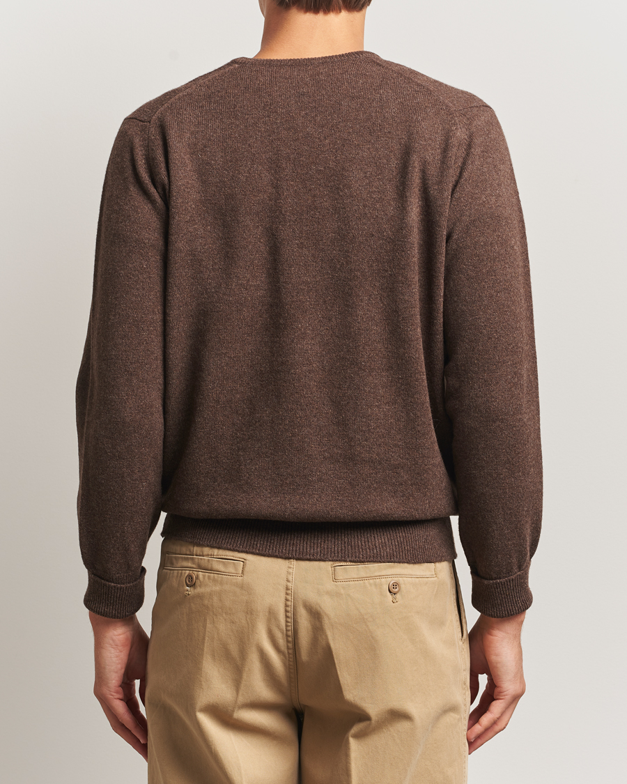 Hombres | Jerséis y prendas de punto | William Lockie | Rob Lambswool V-Neck Mocha