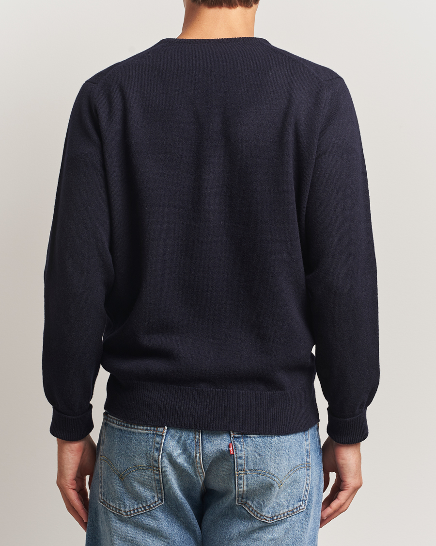 Hombres | Jerséis y prendas de punto | William Lockie | Rob Lambswool V-Neck Navy