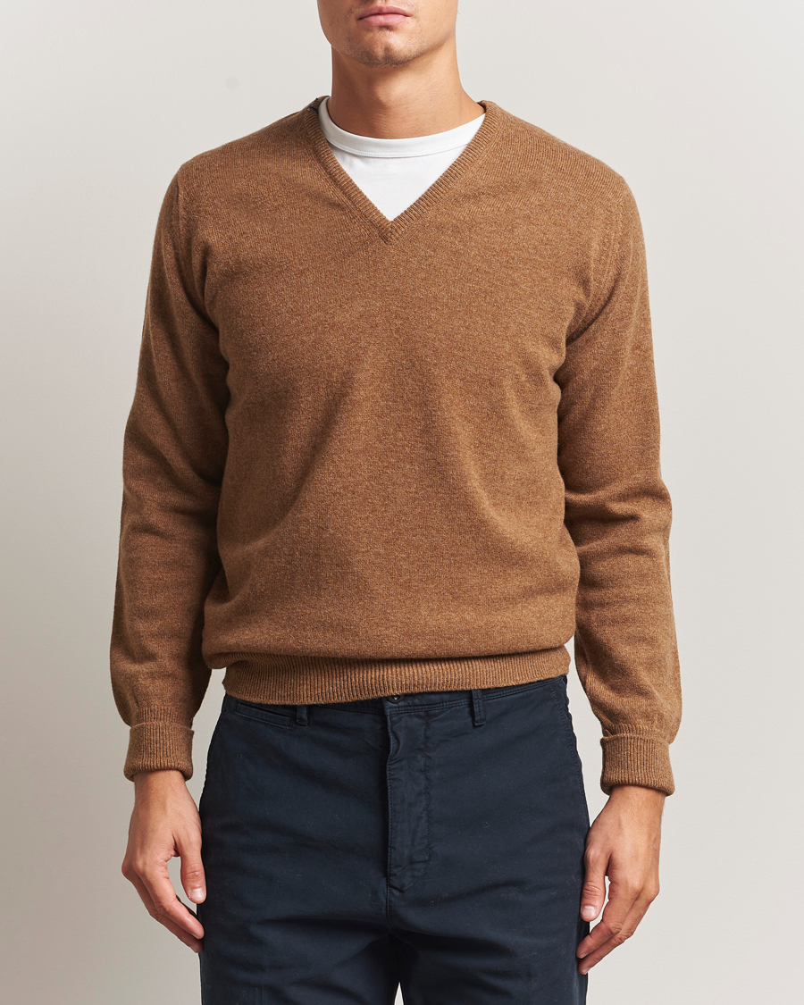 Hombres | Jerséis y prendas de punto | William Lockie | Rob Lambswool V-Neck Savannah