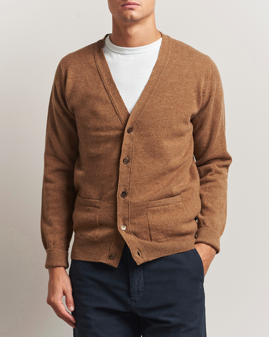 Hombres | Jerséis y prendas de punto | William Lockie | Rob Lambswool Cardigan Driftwood