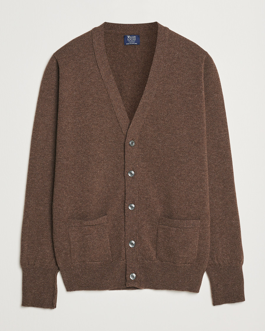 Hombres | Jerséis y prendas de punto | William Lockie | Rob Lambswool Cardigan Mocha