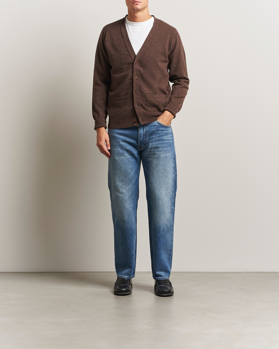 Hombres | Jerséis y prendas de punto | William Lockie | Rob Lambswool Cardigan Mocha