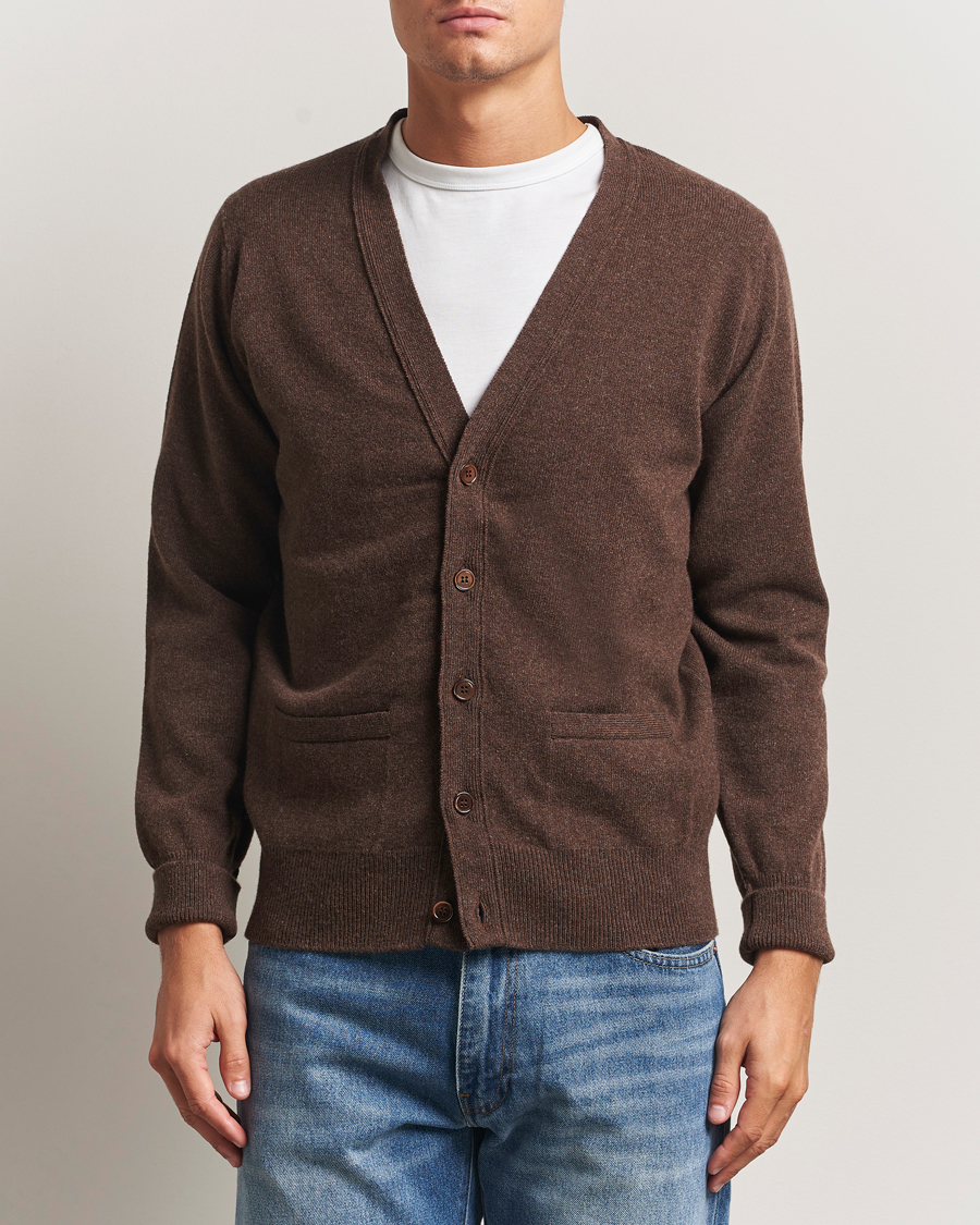 Hombres | Jerséis y prendas de punto | William Lockie | Rob Lambswool Cardigan Mocha