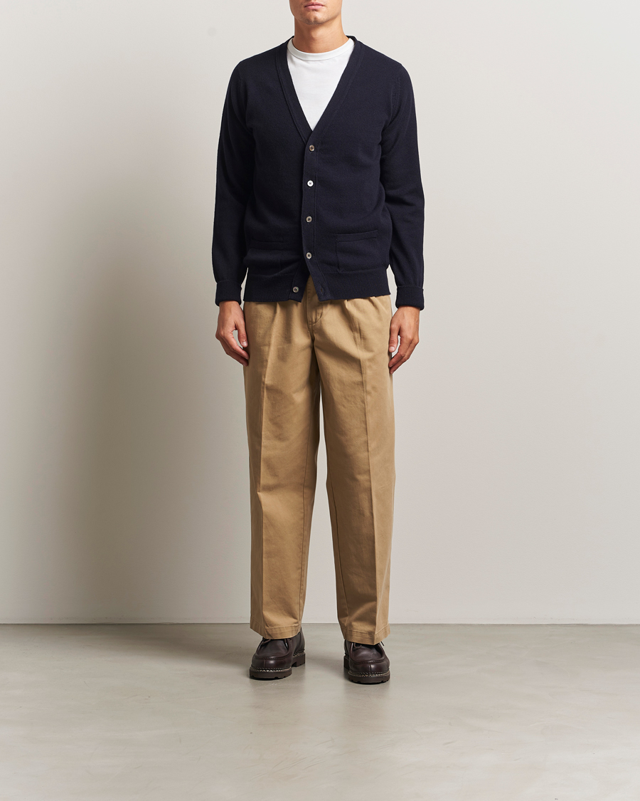 Hombres | Jerséis y prendas de punto | William Lockie | Rob Lambswool Cardigan Navy