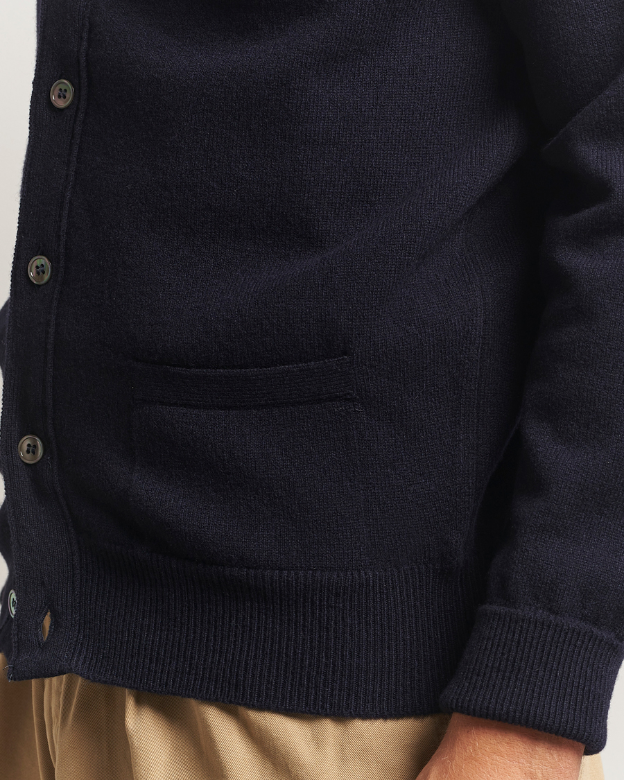 Hombres | Jerséis y prendas de punto | William Lockie | Rob Lambswool Cardigan Navy