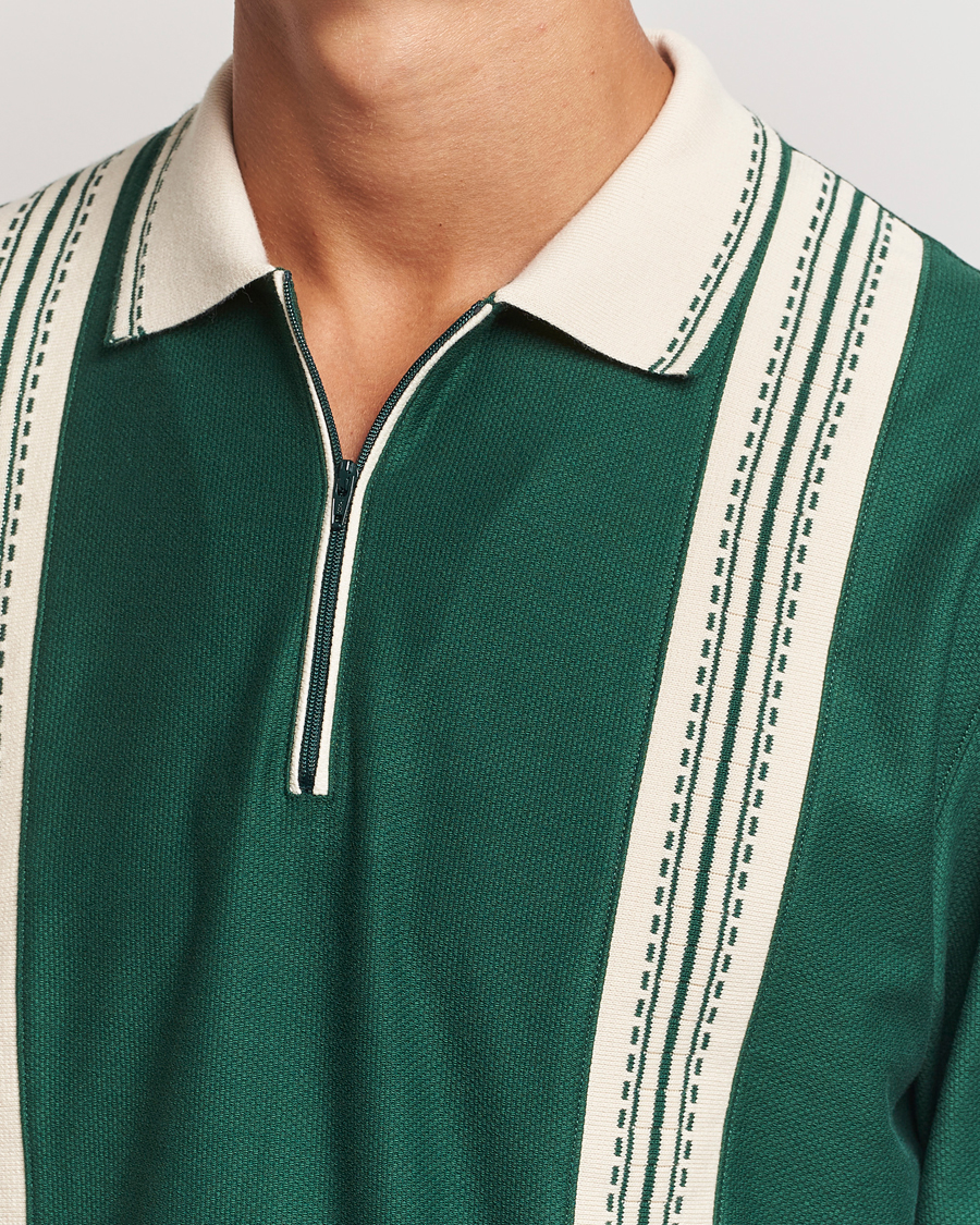 Hombres | Jerséis y prendas de punto | Palmes | Rio Long Sleeve Zip Polo Dark Green