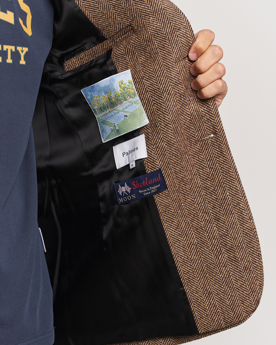 Hombres | Blazers | Palmes | Blaze Herringbone Wool Sport Coat Brown