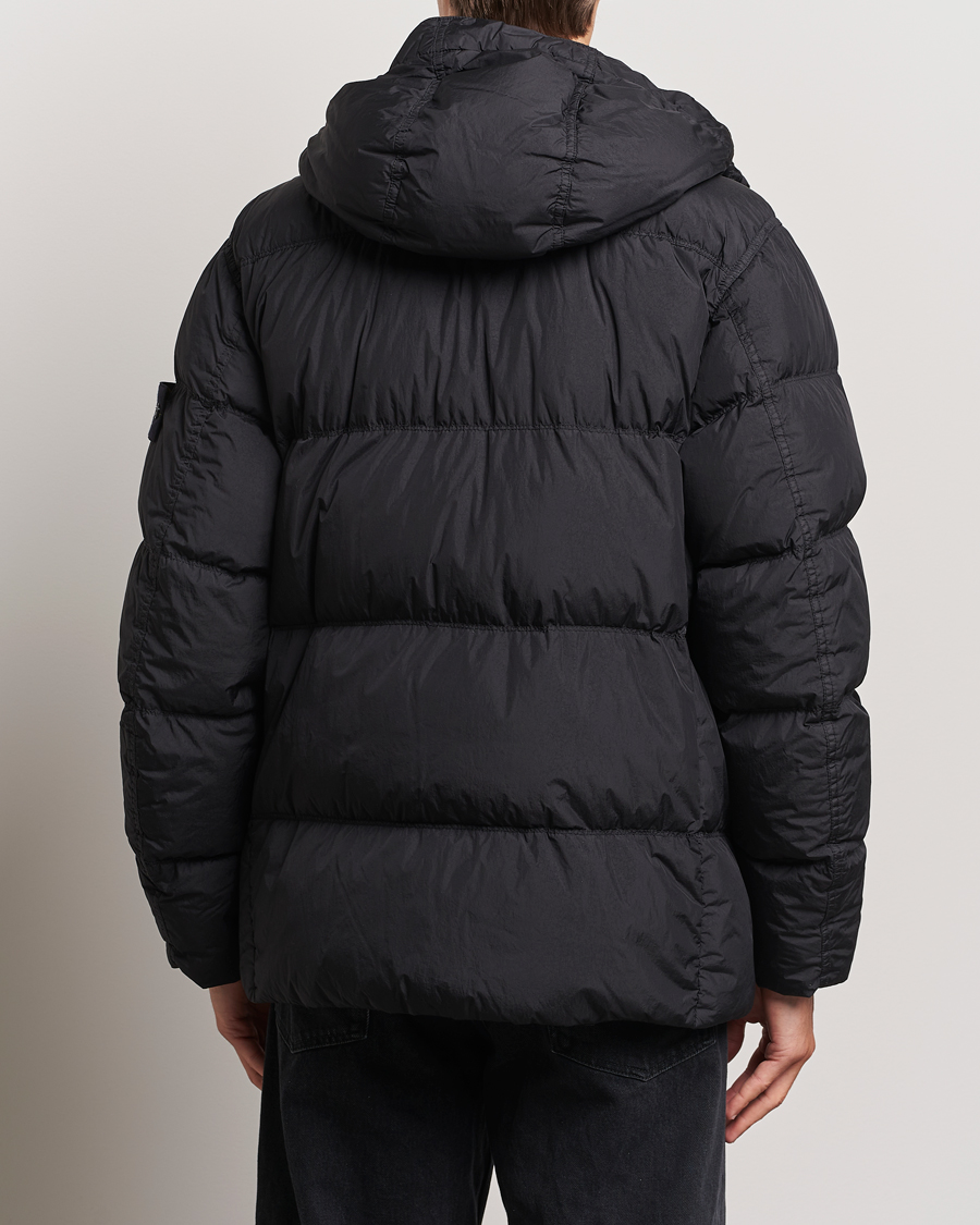 Hombres | Abrigos y chaquetas | Stone Island | Garment Dyed Recycled Nylon Down Hooded Jacket Black