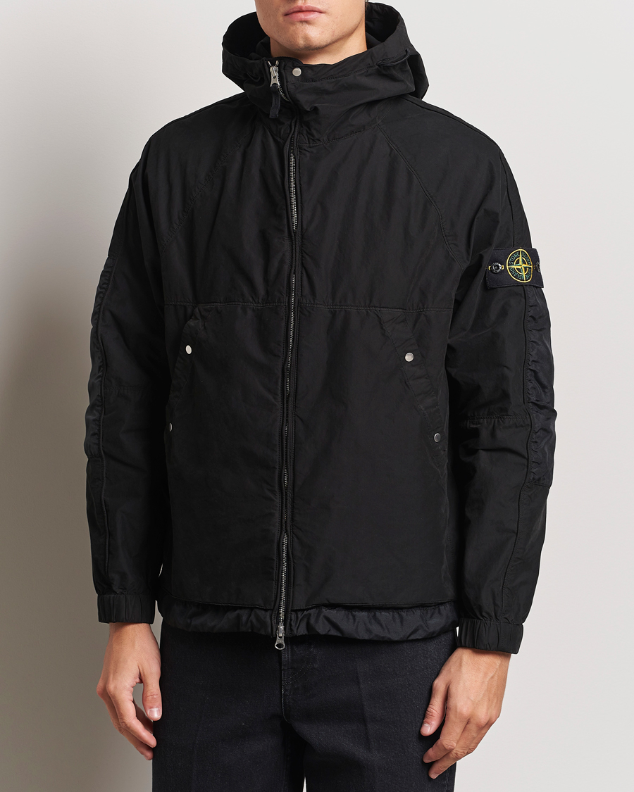 Hombres | Abrigos y chaquetas | Stone Island | Hooded Lightweight Tela Jacket Black