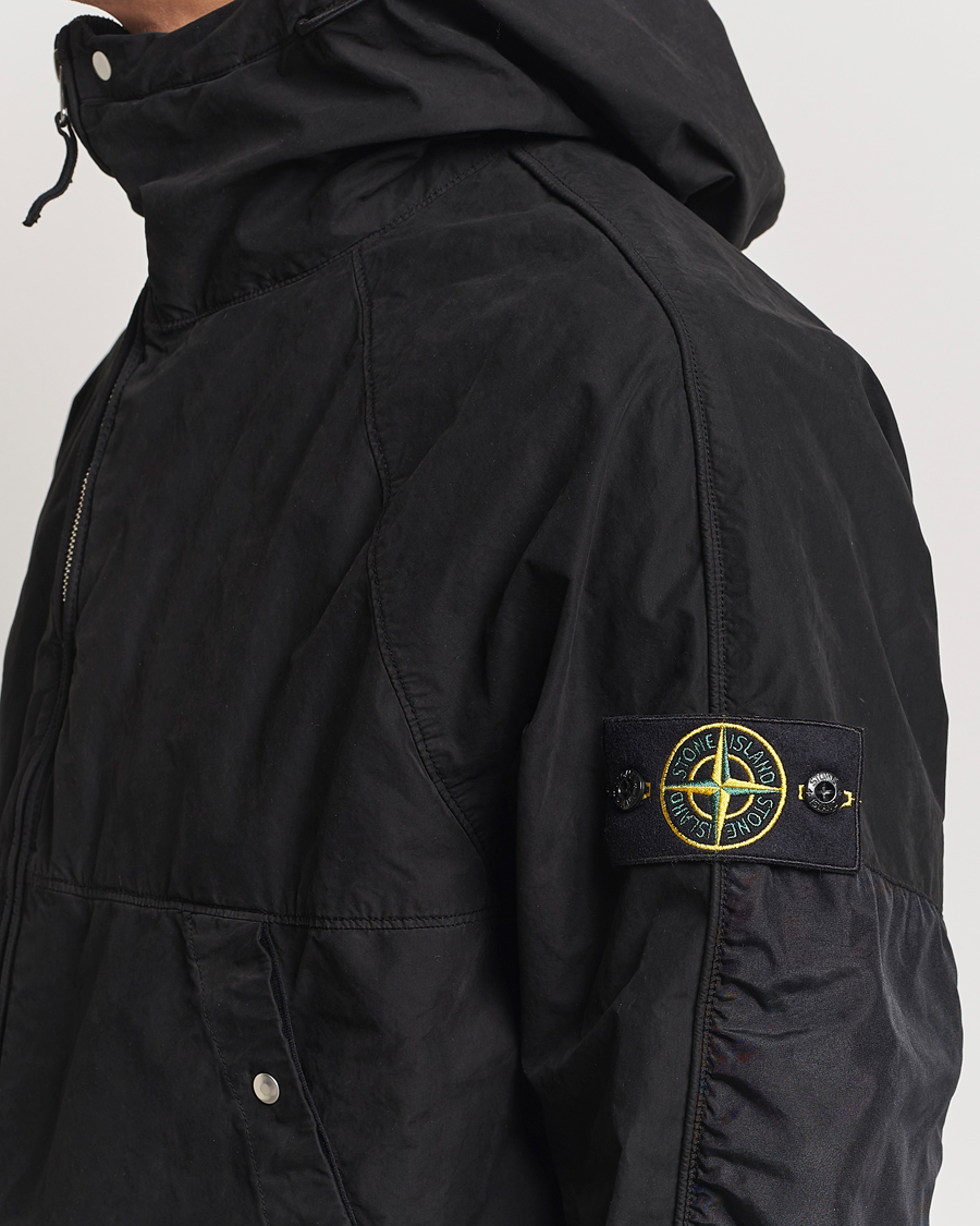 Hombres | Abrigos y chaquetas | Stone Island | Hooded Lightweight Tela Jacket Black