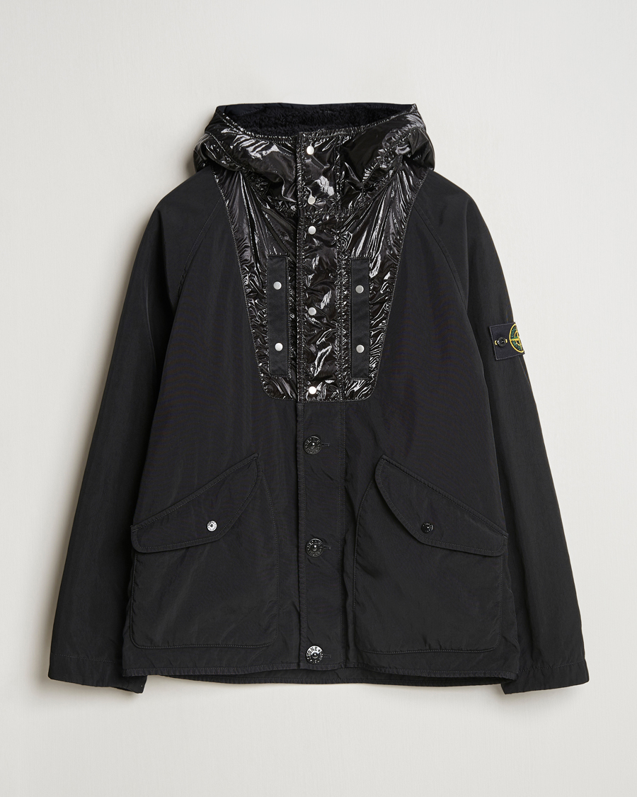 Hombres | Abrigos y chaquetas | Stone Island | Opaque Nylon Twill Garment Dyed Jacket Black