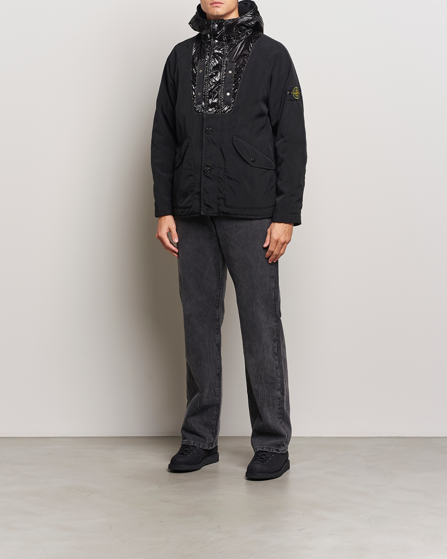 Hombres | Abrigos y chaquetas | Stone Island | Opaque Nylon Twill Garment Dyed Jacket Black