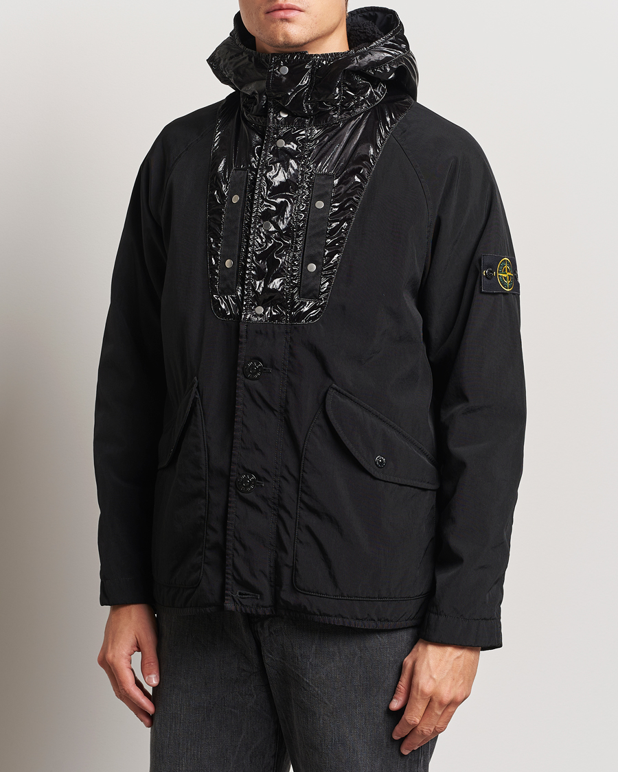Hombres | Abrigos y chaquetas | Stone Island | Opaque Nylon Twill Garment Dyed Jacket Black